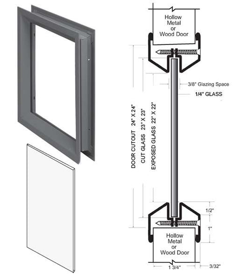 24 x 24 Lite Kit with Tempered Glass, NGP L-FRA100-24x24-Tempered