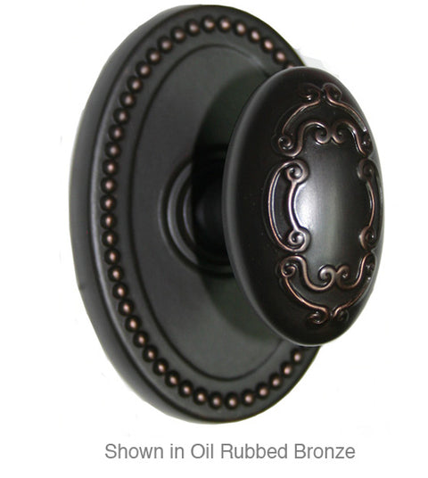 Doorware.com Scroll Egg Knob with Oval Beaded Rose, Fusion 34-B7