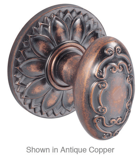 Doorware.com Scroll Egg Knob With Floral Round Rose, Fusion 34-D8