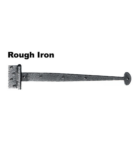 15-5/8 Inch Bean Tip Rough Iron Heavy Strap Hinge, Acorn RIGBP