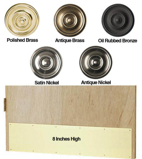 8 inch High Solid Brass Door Kick Plates