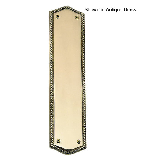 Trafalgar Rope Solid Brass Push Plate, Brass Accents A06-P0250
