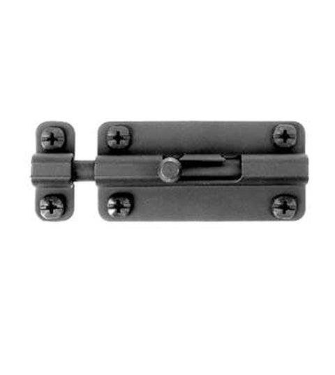 Smooth Black Iron Slide Barrel Bolt, Acorn ALFBP