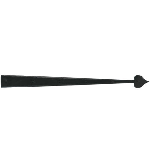 36 Inch Heart Tip Iron Art Dummy Strap Hinge, Acorn IHPBP