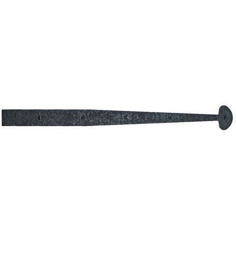17-1/4 Inch Bean Tip Rough Iron Dummy Strap Hinge, Acorn RIEBP