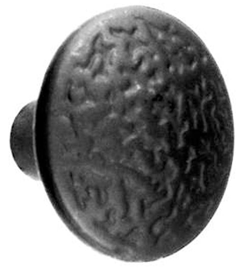 1-3/8 Inch Rough Black Iron Cabinet Knob, Acorn RPGBP