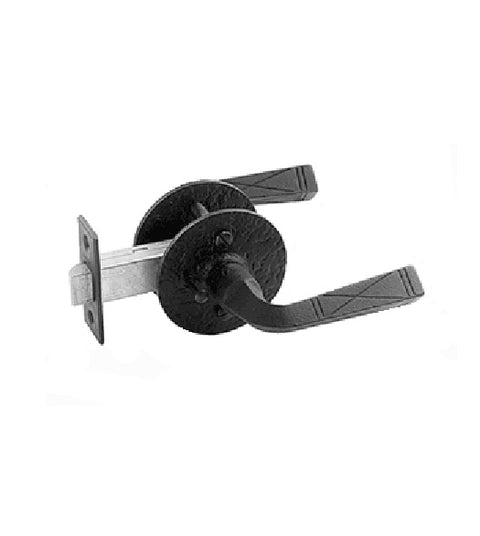 Equis Rough Black Iron Lever With Round Rose, Acorn RZ3BD