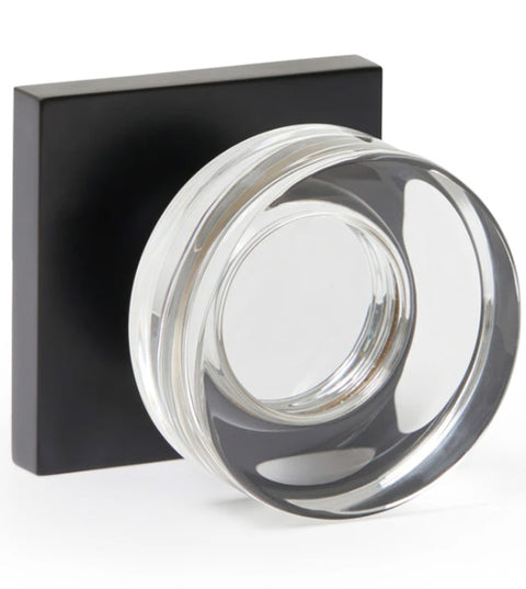 Doorware.com Clear Acrylic Macau Knob with Oil Rubbed Bronze Square Rose
