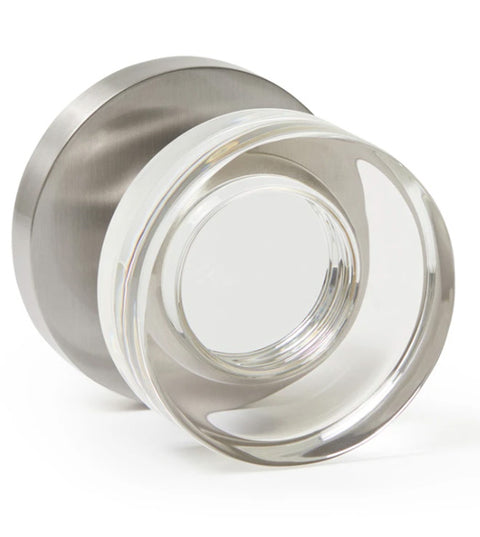 Doorware.com Maldives Clear Knob with Satin Nickel Rose