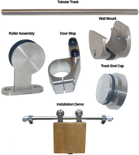 Stainless Steel 36 Inch Barn Door Kit, AHI SIG500-630