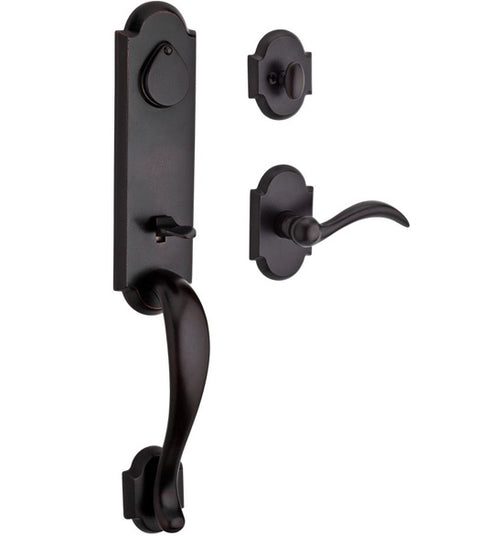 Doorware.com Kodiak Entrance Set with Rustic Arched Rose, Baldwin KOD-RAR