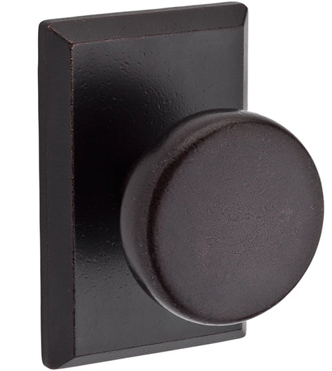 Rustic Half Round Knob with Rectangular Rose, Baldwin RUS-RSR