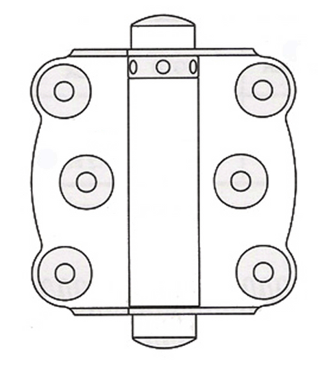 3 x 3 Full Surface Screen Door Spring Hinge, Pair, Bommer 2100