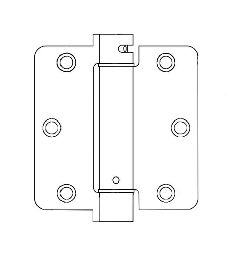 3-1/2 x 3-1/2 x 1/4 Radius Heavy Duty Spring Hinge, Pair, Bommer LB4311C-350