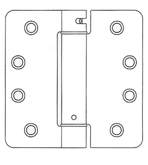 4 x 4 x 1/4 Radius Heavy Duty Spring Hinge, Pair, Bommer LB4311C-400