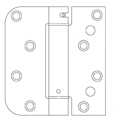 Doorware.com 4 x 3-3/4 x 5/8 Radius x Sq Corner Peachtree Door Spring Hinge, Pair, Bommer LB4352-400