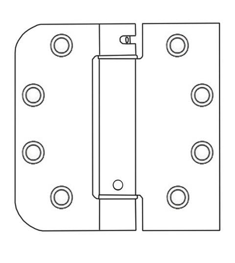 4 x 4.215 x 5/8 Radius x Sq Corner Johnson Door Spring Hinge, Pair, Bommer LB4333-400