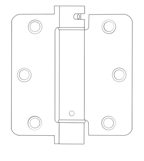 Doorware.com 3-1/2 x 3-1/2 x 1/4 Radius Stainless Steel Spring Hinge, Pair, Bommer LB4391C-350