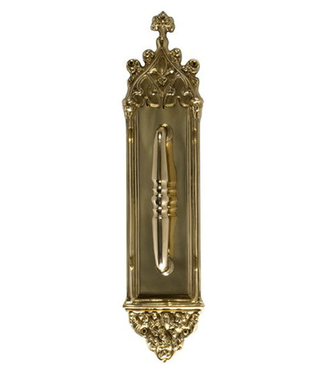 Doorware.com Gothic Decorative Pull Plate, Brass Accents A04-P5601