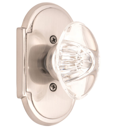 Doorware.com Georgetown Crystal Knob with Small Palladian Plate, Brass Accents D07-K023S-GTN