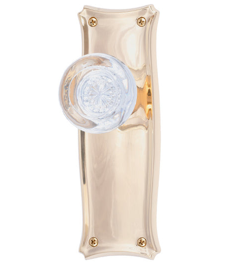 Doorware.com Manhattan Plate with Empire Knob, Brass Accents D07-K358-EMP