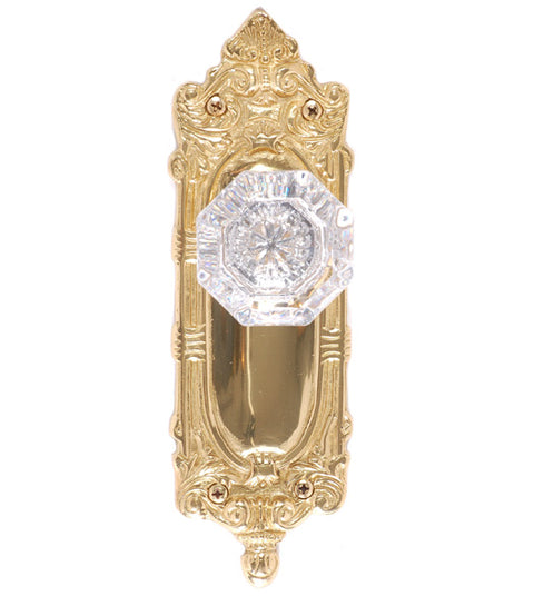 Doorware.com Victorian Plate with Hartford Knob, Brass Accents D05-K447-HAR