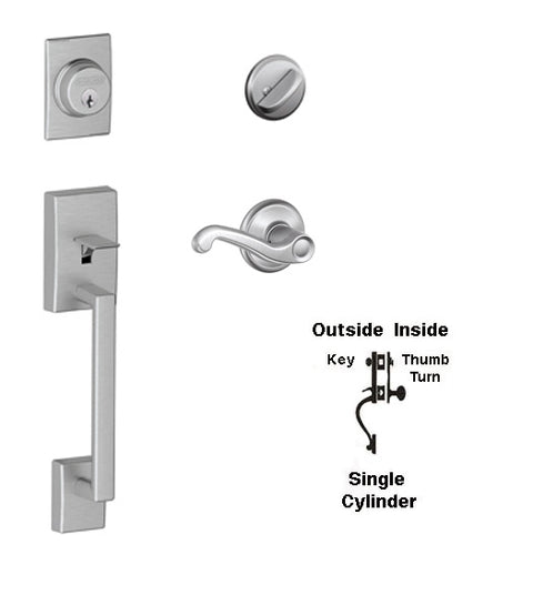 Century Single Cylinder Handleset, Schlage F60CEN