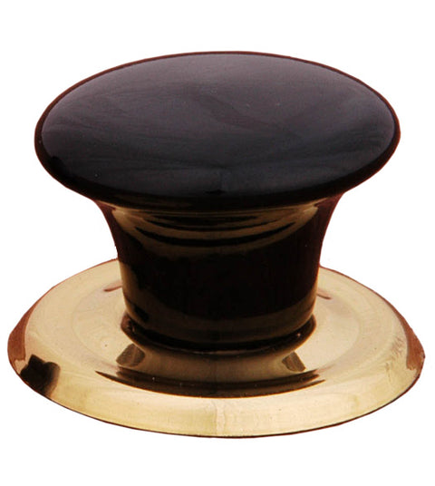 Black Porcelain Flat Cabinet Knob, RK International CK-309