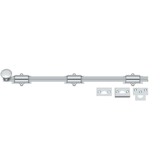 Solid Brass 18 Inch Surface Bolt, Deltana 18SB