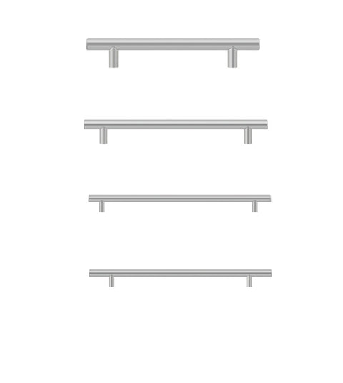 Medium Length Stainless Steel Bar Pulls, from 10 inch - 16 inch c.c., Deltana BPxxxxSS-MD