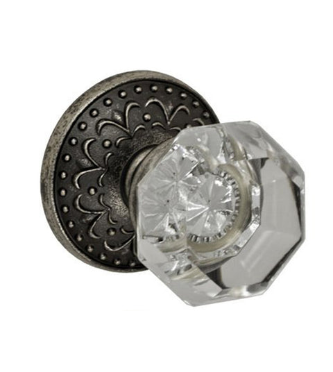 Doorware.com Clear Glass Knob With Venice Rose, Fusion 16-S9