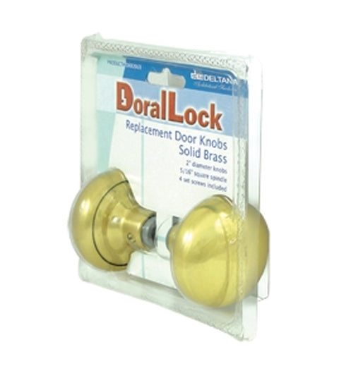 Doorware.com Brass Knobs with Spindle, Deltana DKR20U3