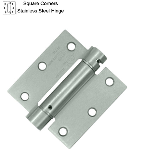 3-1/2 x 3-1/2 Stainless Steel Spring Hinge, Deltana DSH35U32D