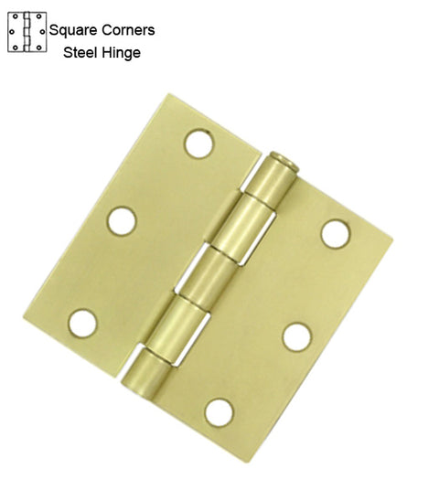 3 x 3 x Square Corners Residential Steel Hinge, Pair, Deltana S33Ux-R
