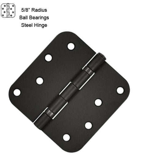 4 x 4 x 5/8 Radius With Ball Bearings Steel Hinge, Pair, Deltana S44R5BB