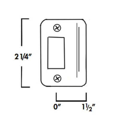 1-1/2 Inch Lip Radius Corner Strike Plate, Don-Jo 9115-RC