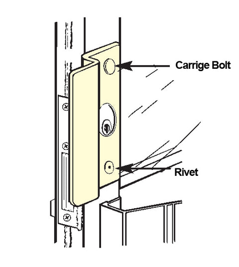Center Hung Storefront Door Security Latch Guard, Don-Jo OLP-2651