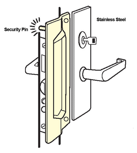 Outswing Door Stainless Security Pin Mortise Latch Guard, Don-Jo PMLP-111-630