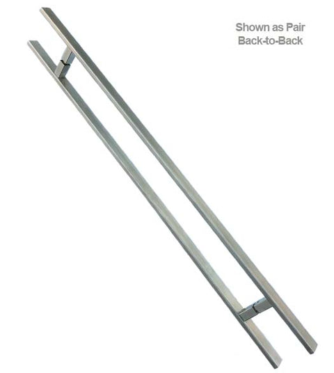 48 Inch Rectangular Door Handle, Satin Stainless Steel