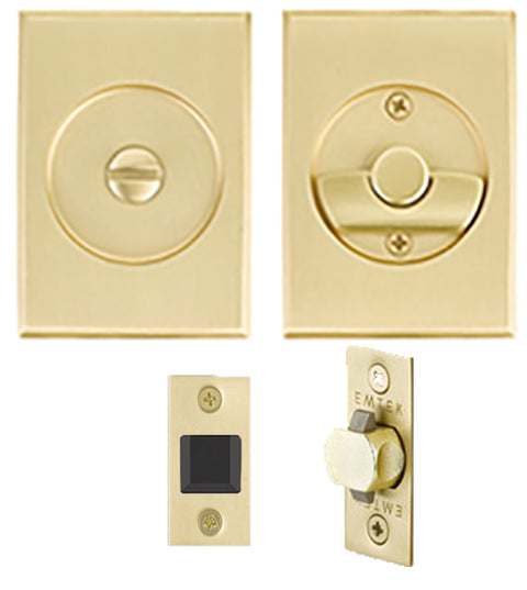 Privacy Rectangular Tubular Pocket Door Set, Emtek 2015
