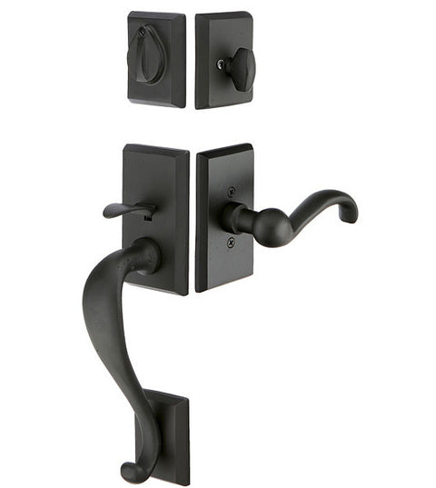 Two Piece Rectangular Sandcast Bronze Handleset, Emtek 451411