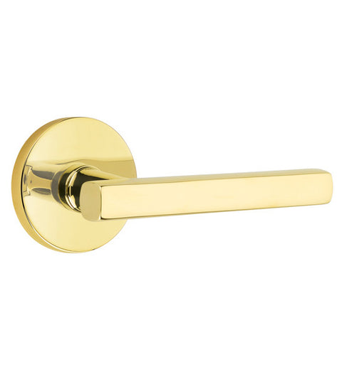 Square Freestone Lever with Disk Rose, Emtek 5059FRL