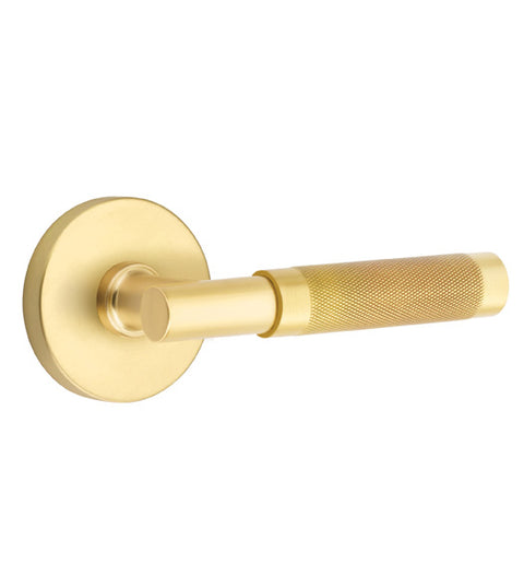 Knurled Lever with Disk Rose, Emtek 5059TAKN