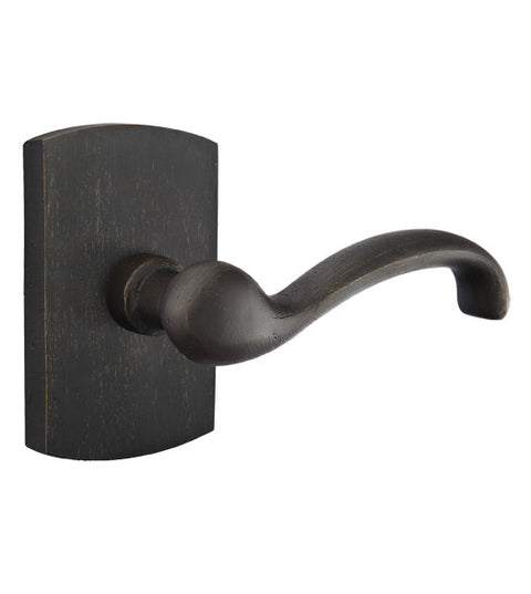 Sandcast Bronze Teton Lever with Ridgemont Rose, Emtek 7050TT