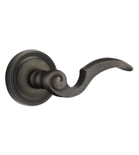 Drop Tail Napoli Lever with Round Rose, Emtek 70512NA