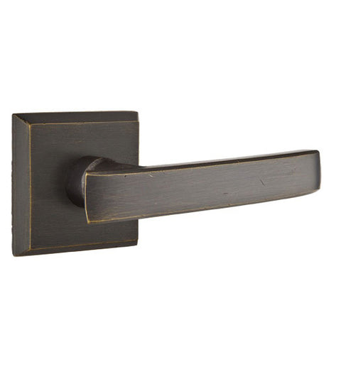 Sandcast Bronze Yuma Lever with Square Rose, Emtek 7061YM