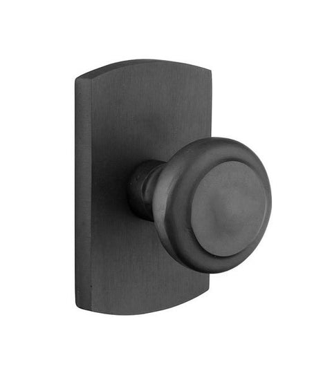 Sandcast Butte Knob with Rectangular Arched Rose, Emtek 7050BU