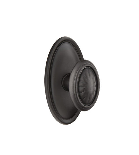 Cast Bonze Parma Knob with Oval Rose, Emtek 70514PA