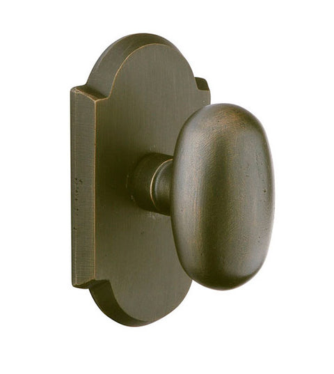 Egg Knob with Arched Rosette, Emtek 7058BZEG