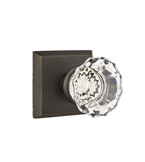 Astoria Knob with Square Rosette, Emtek 7061AS